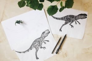 t-rex dino drawing sketches