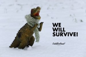 we will survive dino in snow